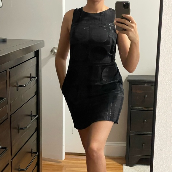 Black Sparkly Mini Dress - Picture 3 of 6